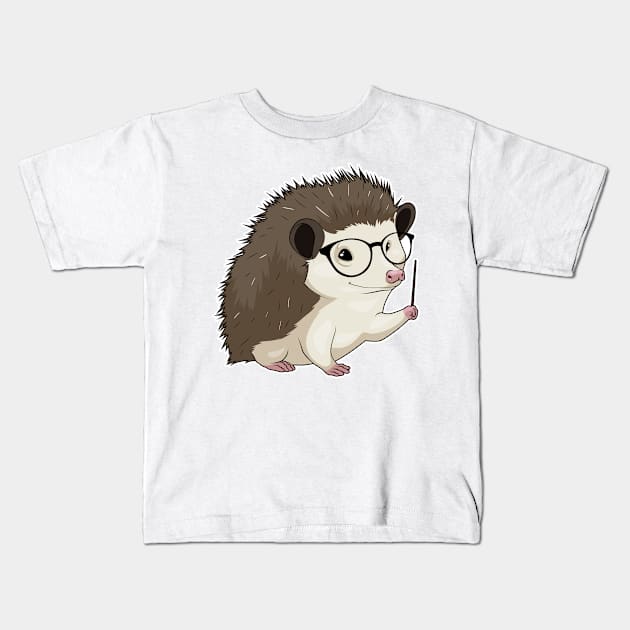 Hedgehog Teacher Pointer Kids T-Shirt by Markus Schnabel